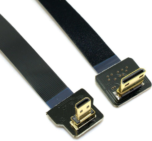 Cablecc 90 Degree Down Angled FPV Micro HDMI Male to Mini HDMI FPC Flat Cable 20cm for GOPRO Multicopter Aerial Photography Cablecc...