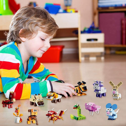 Party Favors for Kids Goodie Bags,12PCS Mini Building Blocks Animal, Building Sets Stem Toys, Assorted Building Blocks Sets for Birthday Party Gif...