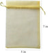 50pcs 5x7 inch Gifts Wrap Bags Gold, Organza Sheer Fabric Bulk, Drawstring Reusable Recycled Pouch for Baby Shower Favor, Craft Business, Beach, S...
