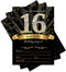 25 Sweet Sixteen Black Double-sided 5x7 Party Invitations Kit with Gold Metallic Pen and Envelopes...