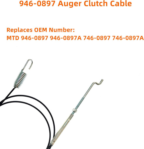 ZLIANGQ 946-0897 746-0987 Auger Clutch Cable for MTD Craftsman Ryobi Troy-Bilt Yard Machines Bolens Yard Man 2-Stage Snowblowers Replaces 746-0897...