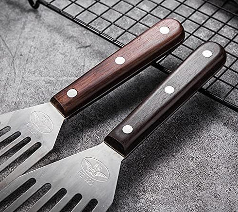 Fish Spatula, 2 Pack Stainless Steel Metal Spatula, Slotted Spatulas for Cooking, Flipping, Turning, Frying and Grilling...