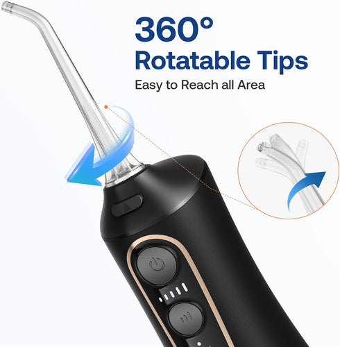 Bitvae Water Dental Flosser Pick for Teeth, Rechargeable Cordless Water Flosser, 3 Modes 5 intensities, 300ML Portable IPX7 Waterproof, 40 Days Po...