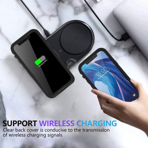 Waterproof Case Designed for iPhone 12 Pro 6.1 inch,Full Body Sealed Cover with Built in Screen Protector,IP68 Waterproof Shockproof Clear Rugged ...