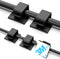 100 PCS Adhesive Cable Clips Black (Small & Large), Upgraded Wire Holder for Wall Cord Organizer Cable Management Under Desk, Outdoor Light Clips ...