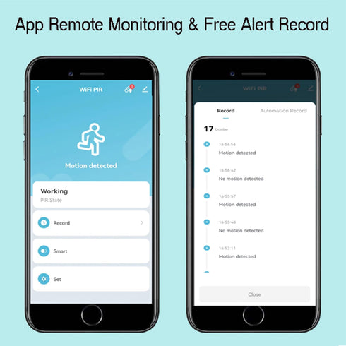 Smart PIR Motion Sensor: WiFi Motion Detector with App Notification Alerts, Wireless Contact Sensor for Home Security and Smart Home Automation, N...