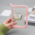 Clear A7 Binder Wallet with Zipper, Pink 6 Ring Glitter Budget Binder Loose Leaf Zip Up Binder Cover for Cash Envelopes System, Photocard Album, J...
