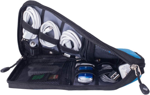 Travel Cable Organizer Bag Waterproof Portable Electronic Accessories Organizer for USB Cable Cord Phone Charger Headset Wire SD Card with 5pcs Ca...