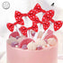 NMAS Bowknot Cupcake Topper 20 PCS Red with Dots, Children's Birthday Baby Shower Party Bow Dots Cupcake Toppers Cake Decoration Supplies...