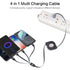 Multi Charging Cable 2 Pack 3FT, 4 in 1 Retractable Multiple Charger Cord Multi USB Cable Adapter with Dual IP/USB C/Micro USB Port for Phone 15 1...