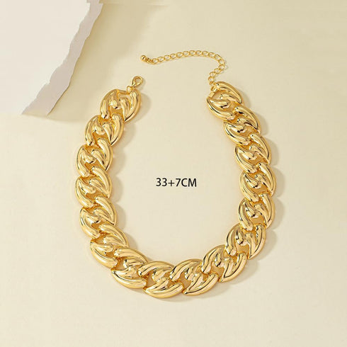 YOOESTORES82 Chunky Gold Cuban Chain Choker Necklaces,Trendy Punk Hip Hop Style Link Chain Necklaces,Dainty Exaggerated Accessories Jewelry Gifts ...
