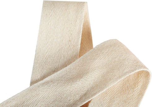 55 Yards Twill Tape Ribbon 1.5 Inch 100% Cotton Herringbone Webbing Tape Sewing Twill Ribbon for DIY Crafts Sewing, Natural...