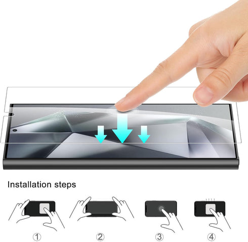 WD&CD 3 Pack Screen Protector Compatible with Samsung Galaxy S24 Ultra 6.8", 9H Hardness Tempered Glass Film Anti Scratch Bubble Free...