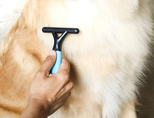 Undercoat Rake for Dogs, Designed for Breeds with Medium to Long Undercoats,Long & Short Stainless Steel Teeth, Safe Dematting Comb for Easy Mats ...