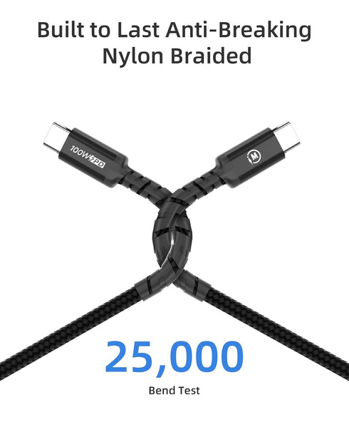 imuto USB C to USB C Cable (6.6ft, 2-Pack) 100W Fast Charging Cable Braided for iPhone 15/15Pro/15Plus/15ProMax MacBook Pro 2020,iPad Pro 2020, iP...