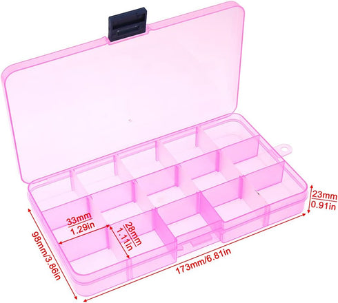 OriGlam 1pcs 17x10CM Plastic Organizer Storage Box with Adjustable Dividers, Jewelry Storage Container Box for Office Supplies Beads Crafts Fishin...
