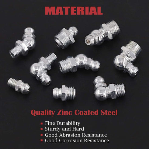 Hilitchi 123Pcs Metric Hydraulic Zerk Grease Fittings Assortment Kit (Metric)...