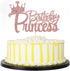 PALASASA Princess Birthday Party Cake Topper - Crown Girl Theme Baby Shower Birthday Party Cake Decoration Supplies (Rose gold)...