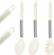 Silicone Spoons for Cooking Kitchen Serving Spoon Set of 3 for Nonstick Cookware Slotted Solid Spoon Pasta Spaghetti Server Stainless Steel Handle...