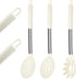 Silicone Spoons for Cooking Kitchen Serving Spoon Set of 3 for Nonstick Cookware Slotted Solid Spoon Pasta Spaghetti Server Stainless Steel Handle...
