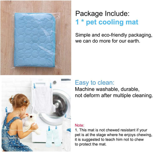 Dog Cooling Mat, Pet Cooling Pads for Dogs Cats Washable Summer Kennel Mat, Breathable Self Cooling Blanket Pad Ice Silk Sleep Mat Non-Toxic Dog C...