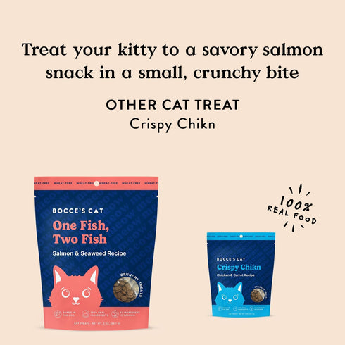 Bocce's Bakery, One Fish, Two Fish Crunchy Treats for Cats, Wheat-Free Everyday Cat Treats, Made with Limited-Ingredients, Baked in The USA, All-N...