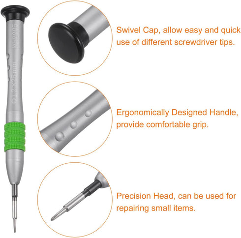 Precision Phillips Screwdriver 1.2mm Magnetic Cross Head Mini Pen Style Screw Driver with Non-slip Handle for Eyeglasses Watch Laptop Electronic, ...