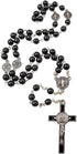 TALISMAN4U CATHOLIC ROSARY NECKLACE Black Hematite Beads Saint St Benedict Medal & Cross Gift Box...