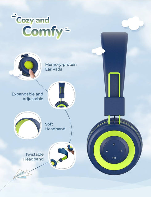 iClever BTH02 Kids Headphones, Kids Wireless Headphones with MIC, 22H Playtime, Bluetooth 5.0 & Stereo Sound, Foldable, Adjustable Headband, Child...