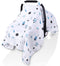 Muslin Car Seat Covers for Babies, Lightweight Infant Carseat Canopy, Breathable Baby Carrier Cover, Newborn Boys Girls Shower Gift, Fit Spring Su...