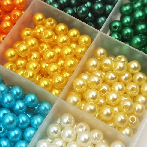 INSPIRELLE 1800 pieces 6mm Pearl Beads 30 Colors Plastic Spacers Beads for Jewelry Making and Crafting...