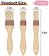 3 Pcs Pastry Brush, Natural Bristle Basting Brush, Cooking Brush, Food Brush, Butter Brush, Baster Brush, BBQ Brushes for Sauce, Kitchen Baking Br...