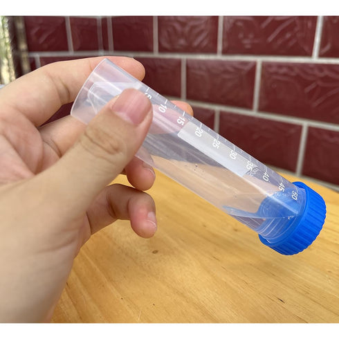 LAMPPE 10 Piece 50ml Plastic Vial Tube with Screw Caps, Graduated Leakproof Aquarium Water Test Tube Replacement Sample Vial Holder Container for ...