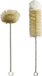 Coralpearl Stainless Steel Soda Bottle Cleaning Brush Set Natural Boar Bristle Wool Tip Long Handle, Flexible Bendable Thick Wire Cleaner for Narr...