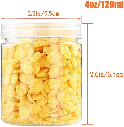 20 Pack 4oz/120ml Round Plastic Jars with Lids Empty Clear Slime Containers,Wide-Mouth Refillable Storage Containers for Cosmetics,Lotion,Food Sto...