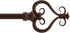 Kenney KN65406 Serena Large Plastic Heart Scroll End Standard Decorative Window Curtain Rod, 28-48" Adjustable Length, Chocolate Finish, 5/8" Diam...