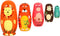 Maxshop Nesting Dolls for Kids - Russian Wooden Stacking Nested Set 5 Pieces Handmade Toys for Children Christmas Birthday Rome Decoration Hallowe...