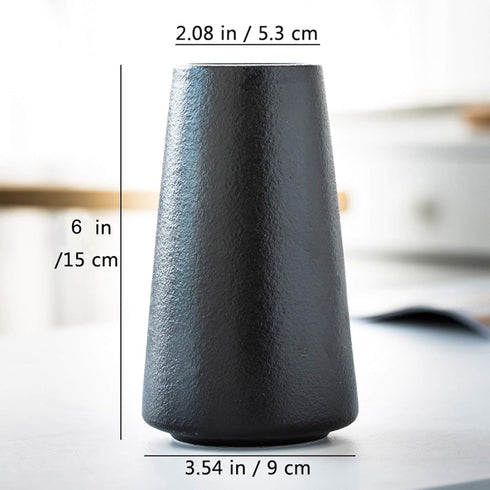 Matte Black Vase - Black Flower vase, 6" Small Simple Modern Ceramic Vases for Flower/Pampas Grass, Minimalist Farmhouse Boho Vase for Centerpiece...