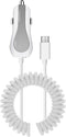 Cellet Micro-USB Car Charger, Coiled and Extra USB Port Car charger, Built-in Coiled 4ft long Micro USB Cable. (Fast Charging 2.4 Amp)...