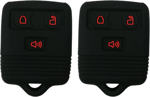 2Pcs Coolbestda Rubber 3buttons Smart Key Fob Protector Remote Skin Cover Case Keyless Entry Jacket for Ford F150 F250 F350 Explorer Ranger Escape...