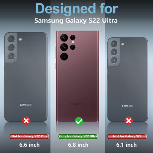 SPIDERCASE Designed for Samsung Galaxy S22 Ultra Case, Waterproof Built-in Screen Protector Full Protection Heavy Duty Shockproof Case, Purple/Cle...