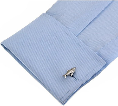 Silver Shark Great White Beach Lifeguard Cufflinks Wedding Groom Cuff Links...
