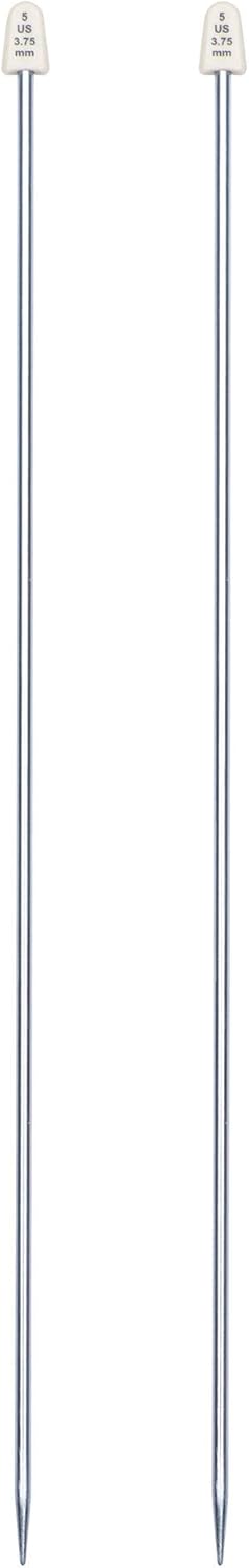 Susan Bates 11114-5 14-Inch Silvalume Single Point Knitting Needle, 3.75mm, Steel Grey...