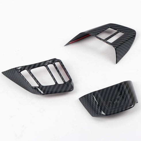 HIGH FLYING Carbon Grain Car Interior Accessories Steering Decoration Trim ABS 3pcs for Subaru WRX STI 2016 2017 2018 (NOT Fit Turbo CVT)...