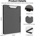 Clipboard with Storage, 8.5x11" Clip Boards with 2 Storage Case and A4 Paper Folder, Clear Dry Erase Top Panel, Heavy Duty Plastic, Folio & Side-O...