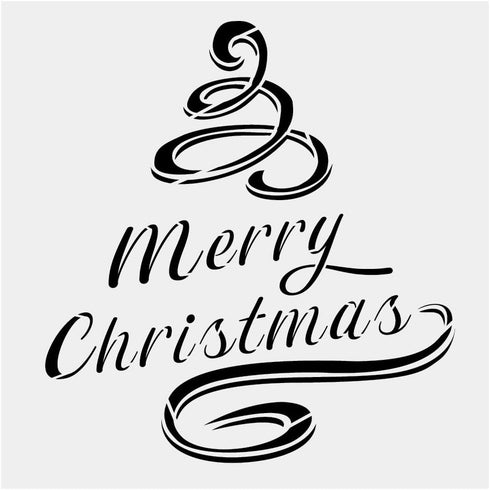 Merry Christmas Ribbon Alphabet Large Letter Winter Stencil for Painting on Wood, Canvas, Walls, Floors, Fabrics and Furniture, Paint Wooden Signs...