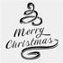 Merry Christmas Ribbon Alphabet Large Letter Winter Stencil for Painting on Wood, Canvas, Walls, Floors, Fabrics and Furniture, Paint Wooden Signs...