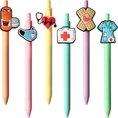 Cute Nurse Pens Funny Nurse Accessories for Work Aesthetic Gel Pen Black Ink Set for Cna Rn Medical Assistant Nursing Student Essentials Nurse Wee...