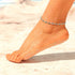 Jovono Boho Crystal Anklets Blue Fashion Anklet Bracelets Beach Foot Jewelry for Women (Silver)...