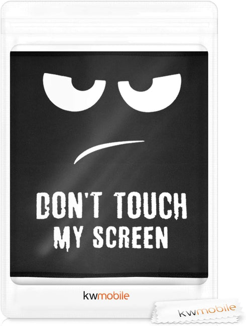 kwmobile Computer Monitor Cover Compatible with 34-35" Monitor - Don't Touch My Screen White/Black...